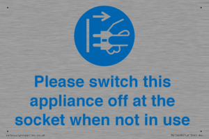 Please switch this appliance off at the socket when not in use
